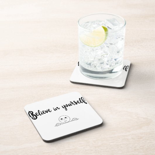 Geloof in uw eigen tekst en Afbeelding Onderzetter (Rechterzijde)