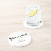 Geloof in uw eigen tekst en Afbeelding Zandsteen Onderzetter (Zijkant)