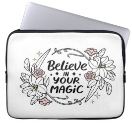 Geloof in uw magie - Bloemen Rozen & Lelies Laptop Sleeve