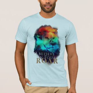 Geloof in uw Waterverf met roeren Lionschilderij T-shirt
