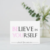 Geloof in uzelf - wees u gemotiveerd om te citeren briefkaart (Staand voorkant)