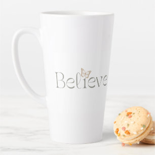 Geloof in Vlinder, Inspirerend Gezondheid Geschenk Latte Mok