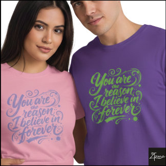 Geloof In Voor Altijd Borstel Schrift Grunge T-shirt