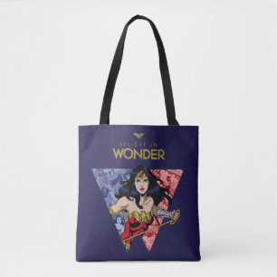 "Geloof in Wonder" Wonder Woman Lasso Comic Logo Draagtas