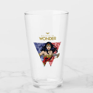 "Geloof in Wonder" Wonder Woman Lasso Comic Logo Glas