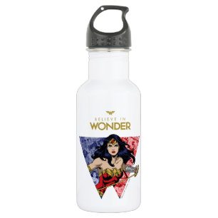 "Geloof in Wonder" Wonder Woman Lasso Comic Logo Waterfles
