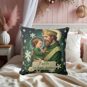 Geloof in Zijn Armen Sint-Patrick met het kindje J Kussen