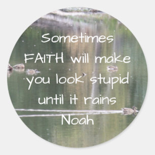Geloof Inspirerend Humor Citaat Bijbel Christelijk Ronde Sticker