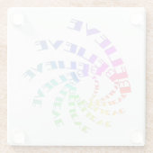 GELOOF Inspirerend tekstwoorden voor motivatie Glazen Onderzetter (Achterkant)