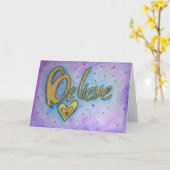 Geloof Inspirerend Word Art Wenskaarten Kaart (Gele Bloem)