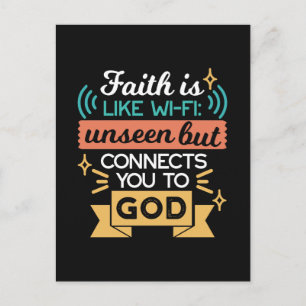 Geloof is als WiFi Grappige Christelijke Citaat Ku Briefkaart