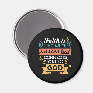 Geloof is als WiFi Grappige Christelijke Citaat Ku Magneet