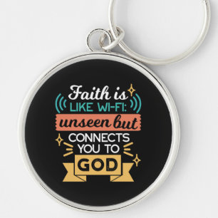 Geloof is als WiFi Grappige Christelijke Citaat Ku Sleutelhanger