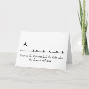 Geloof is de vogel die het licht voelt. kaart