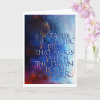 "Geloof is de vogel die zingt," 5" x 7", Gevouwen Kaart