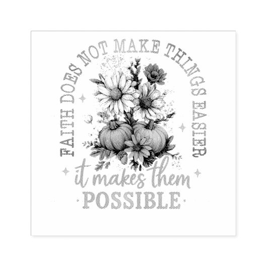 Geloof is niet... 	rubberstempel (Afrduk)