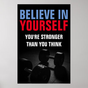 Geloof je eigen boodybuilding Fitness Motivatie Poster