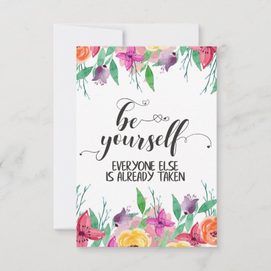 Geloof jezelf altijd in jezelf. (Voorkant)