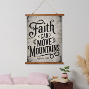 Geloof kan bergen bewegen Vintage Christelijke muu Hangend Wandkleed