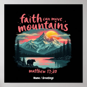 Geloof kan bergen verzetten Matteüs 17:20 Bijbelve Poster
