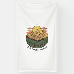 Geloof Kan Bergen Verzetten Vintage Berg T-shirt ( Spandoek