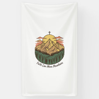 Geloof Kan Bergen Verzetten Vintage Berg T-shirt ( Spandoek