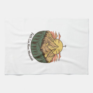 Geloof Kan Bergen Verzetten Vintage Berg T-shirt ( Theedoek