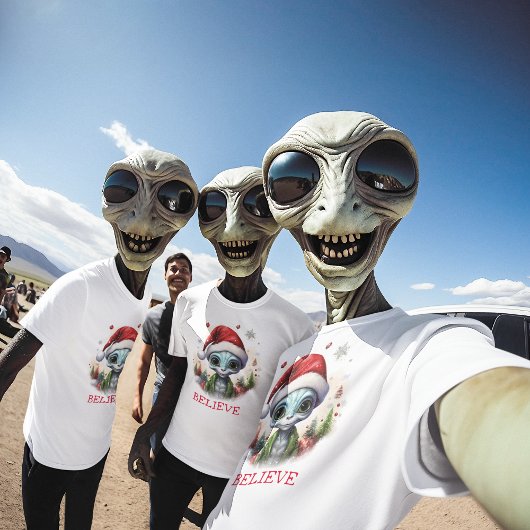Geloof Kerst Alien T-shirt