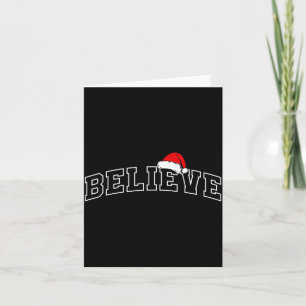 Geloof Kerst Varsity Minimaal Tekst Kerstman Hoed Kaart