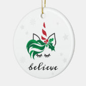 Geloof kerstaehoorn keramisch ornament (Links)