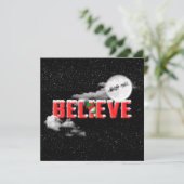 GELOOF kerstbericht met maan Kaart (Staand voorkant)