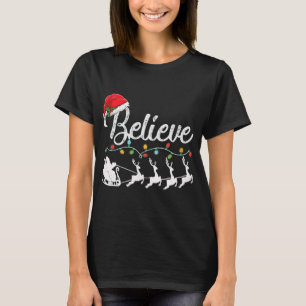 Geloof kerstboomverlichting grappig geloven in sa t-shirt