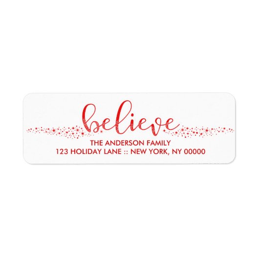 Geloof Kerstmis Hand Lettered Script Label (Voorkant)