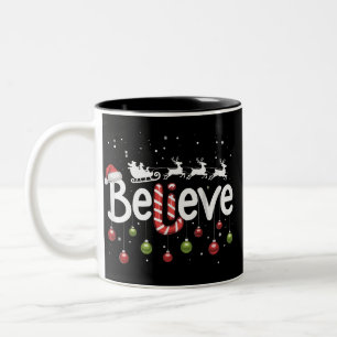 Geloof Kerstmis Kerstman Rendier Suikerstok  Tweekleurige Koffiemok