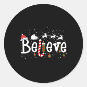 Geloof Kerstmis Sinterklaas Rendier Candy Cane Ronde Sticker