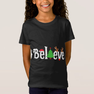Geloof kerstrenrenrendierskerstboomkoorts die past t-shirt