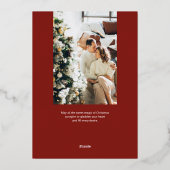 Geloof kerstscript foto Red Folie Feestdagenkaart (Achterkant)