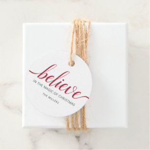Geloof kerstscript White Bedankjes Labels