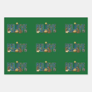 Geloof kerststal  inpakpapier vel
