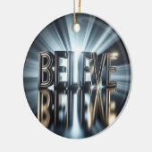 Geloof kerstversiering keramisch ornament (Links)