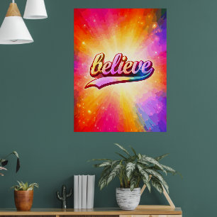 Geloof Kleurrijke Typografie Inspirerend Poster