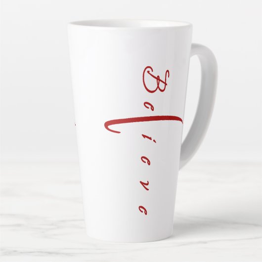 Geloof kruis latte mok (Rechterhoek)