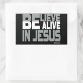 Geloof, leef in Jezus Rechthoekige Sticker (Tas)