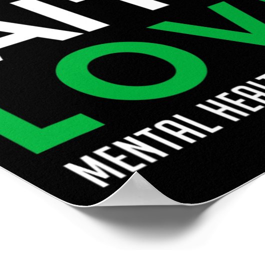 Geloof Liefde Groen Lint Geestelijke Gezondheid Be Poster (Hoek)