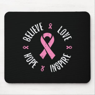 Geloof Love Hope Pink Ribbon Breast Cancer Awaren Muismat
