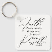 Geloof maakt dingen mogelijk monogram sleutelhanger (Voorkant)