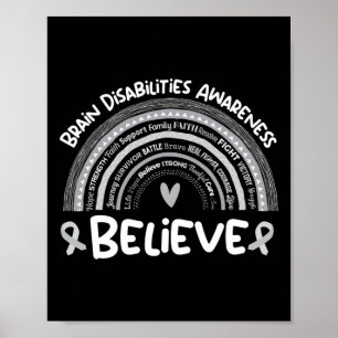 Geloof maand van bewustwording van hersenhandicaps poster