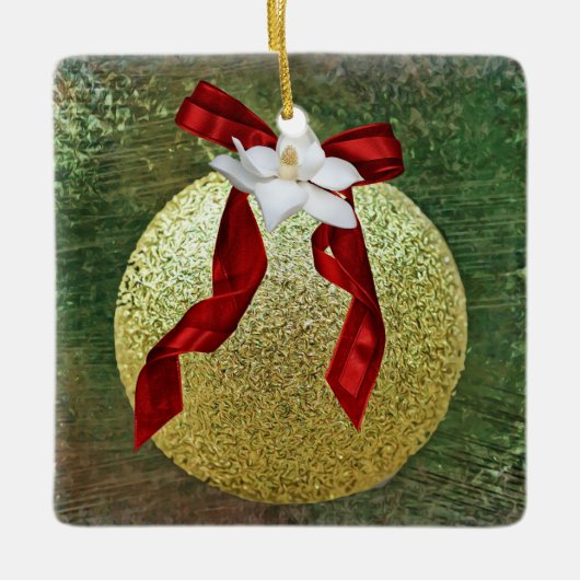 Geloof Magnolia Bloem Kerst Ornament (Voorkant)