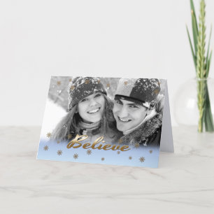 Geloof me. Aangepaste kerstfoto Feestdagen Kaart
