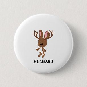 Geloof me! Cute Jackalope Ronde Button 5,7 Cm